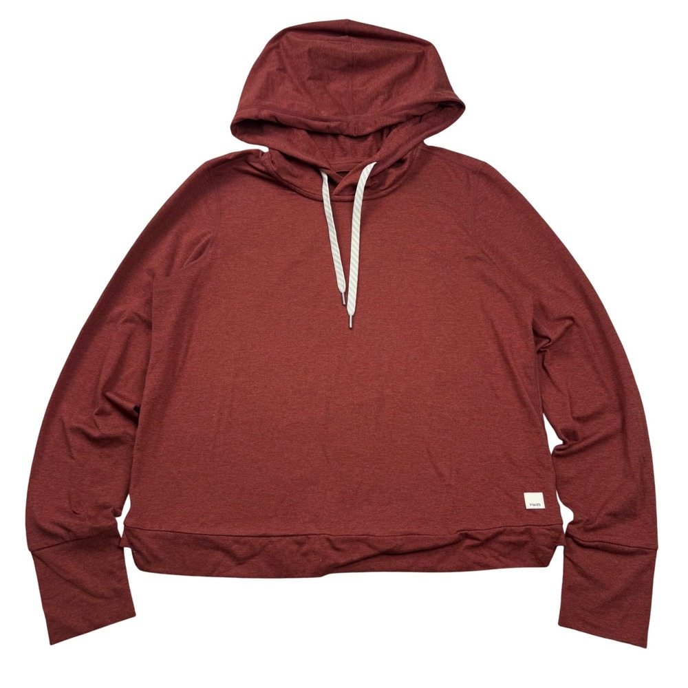 Vuori Halo Essential Hoodie Mahogany Heather DreamKnit Pullover VW226 Womens S